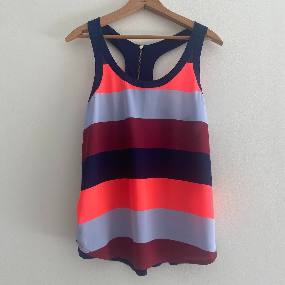 Express Stripes Colors Sheer Sleeveless Top Size S